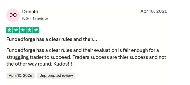 Trustpilot review 02 for FundedForge