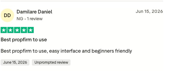 Trustpilot review 13 for FundedForge